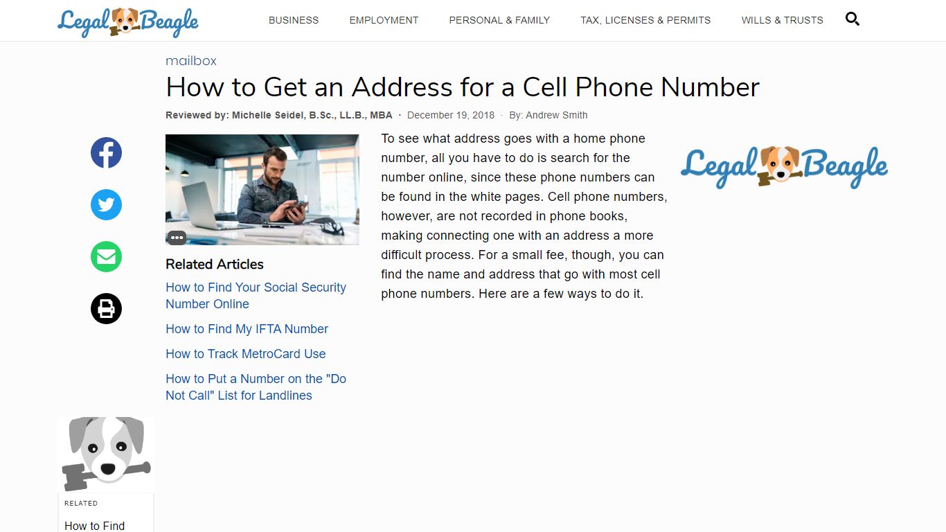 How to Get an Address for a Cell Phone Number | Legal Beagle